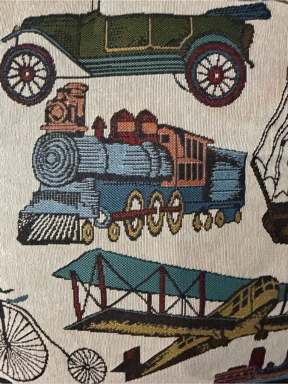 Vintage Transportation Decorative Throw Pillow - Multicolor